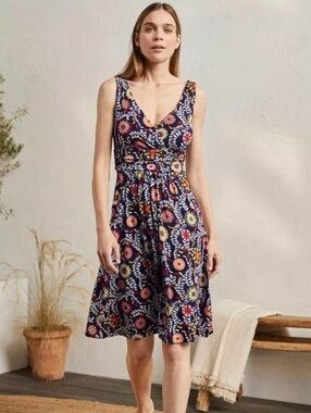 Boden Effie V-Neck Jersey Dress Size 14
